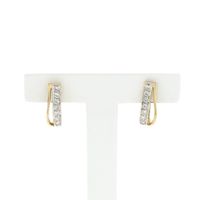 Gold stud earrings with zirconia