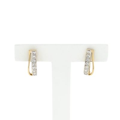 Image 1 of Gold stud earrings with zirconia