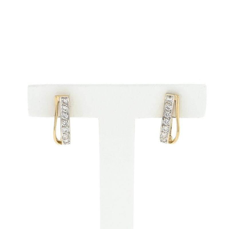 Image 1 of Gold stud earrings with zirconia