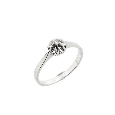 Image 1 of White Gold Solitaire Ring with 0.04 ct Diamond