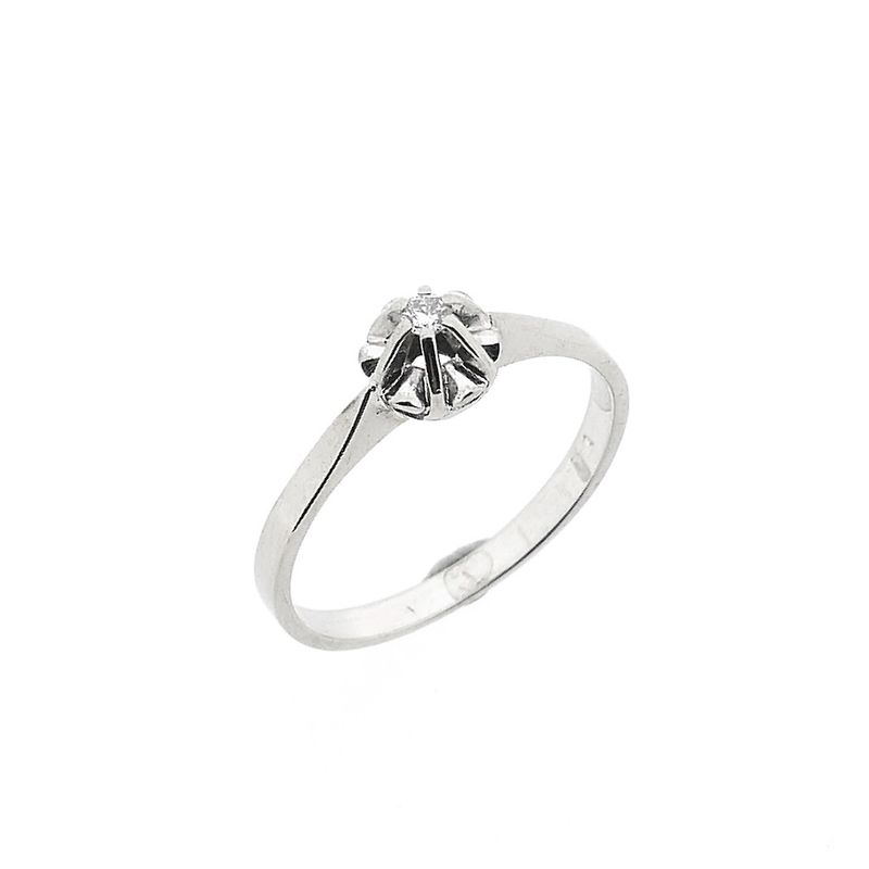 Image 1 of White Gold Solitaire Ring with 0.04 ct Diamond