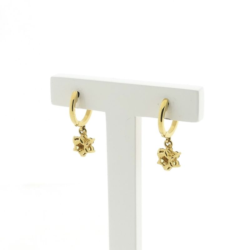 Image 4 of Gold earrings with peridot and diamond | 0.04 ct.