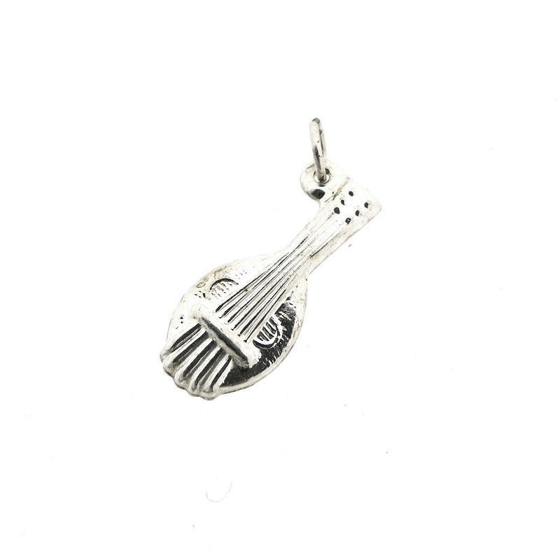 Image 2 of Silver pendant of a mandolin