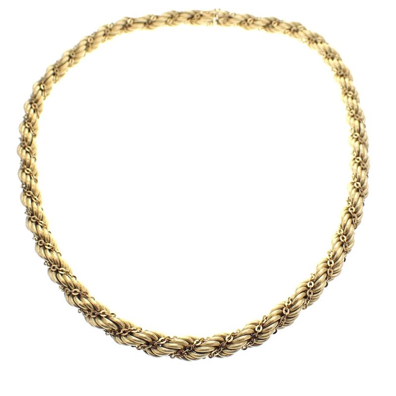 Image 5 of Gold twisted mesh link necklace