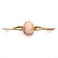 Vintage gold brooch with cameo