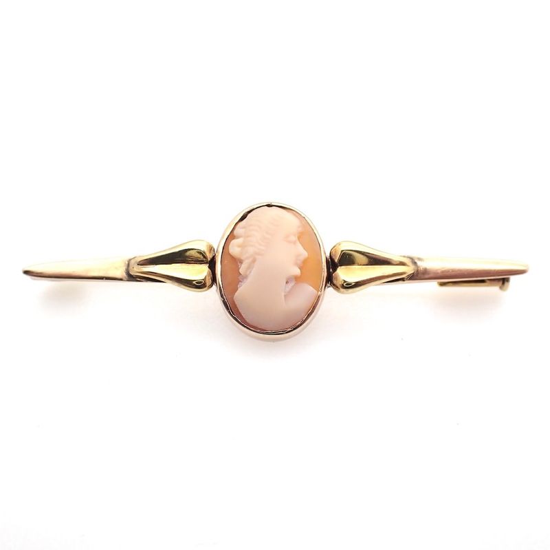 Image 1 of Vintage gold brooch with cameo