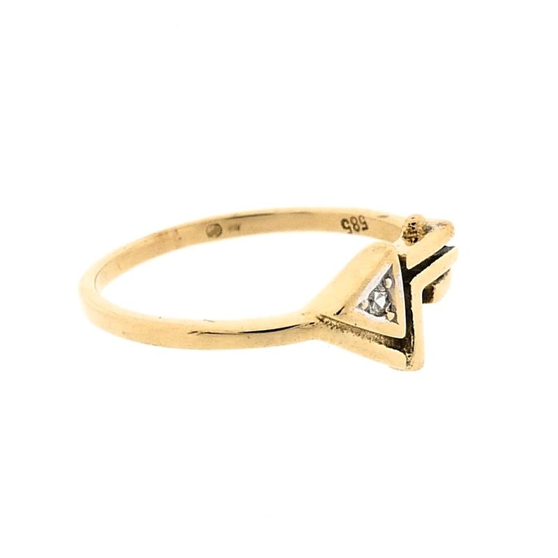 Image 5 of Gold Ring; Diamond 0.01 ct.; 14 Karat; Size 16.75