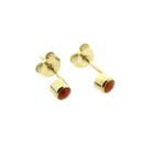 Image 6 of Vintage gold stud earrings with red coral