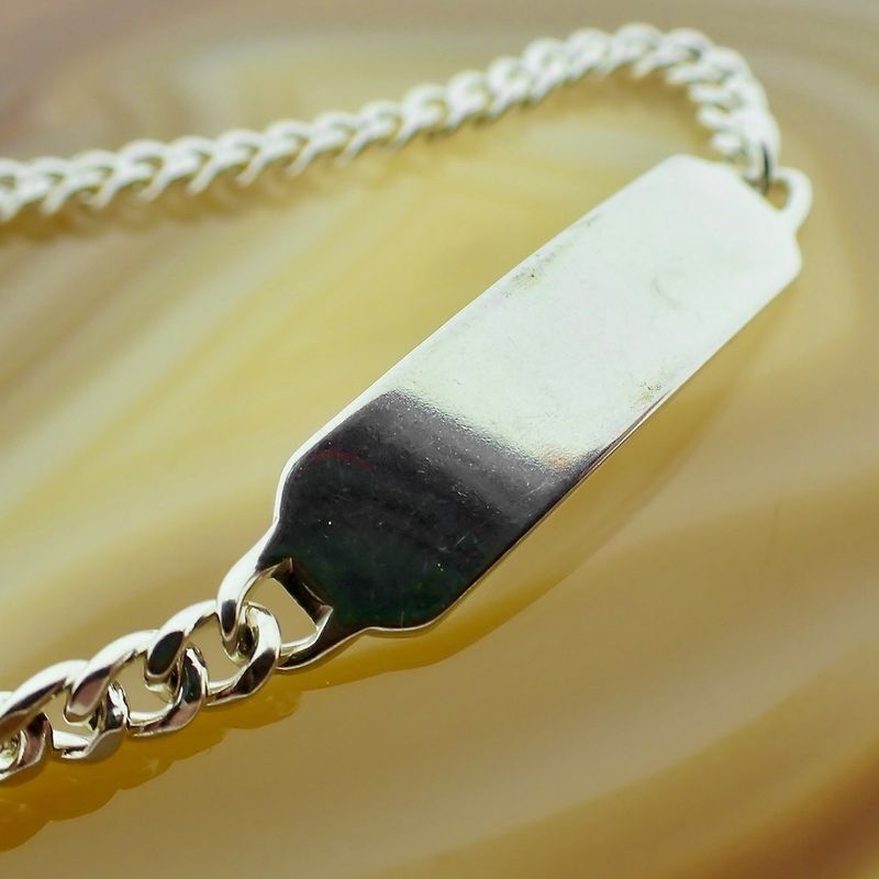 Image 3 of Silver gourmet bracelet with engraving plate | 18.5 cm