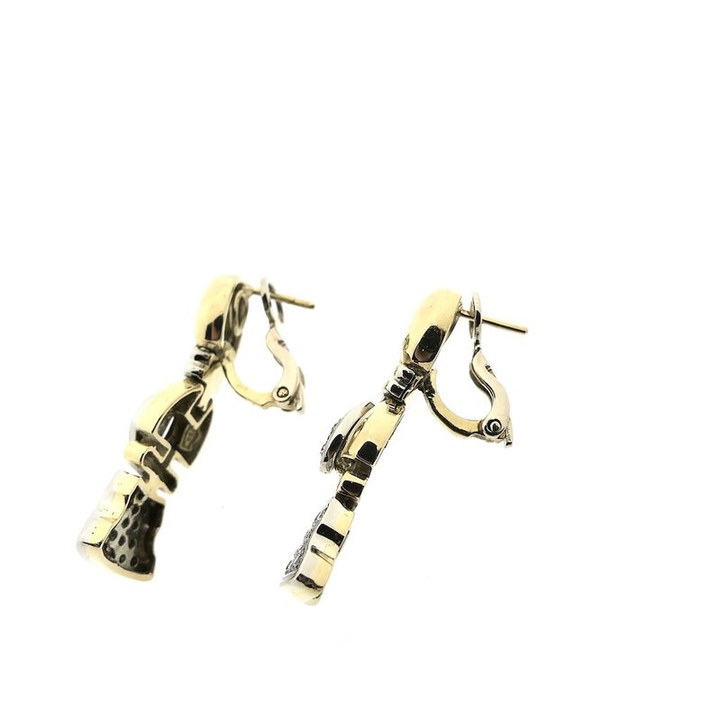 Image 4 of Bicolor gold earrings with diamonds; 0.75 ct.