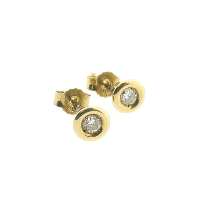 Image 11 of Gold subtle stud earrings with diamond | 0.20 ct.
