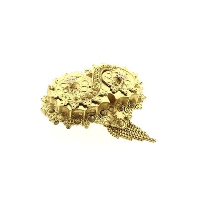 Image 2 of Old Dutch gold brooch with a cap bell