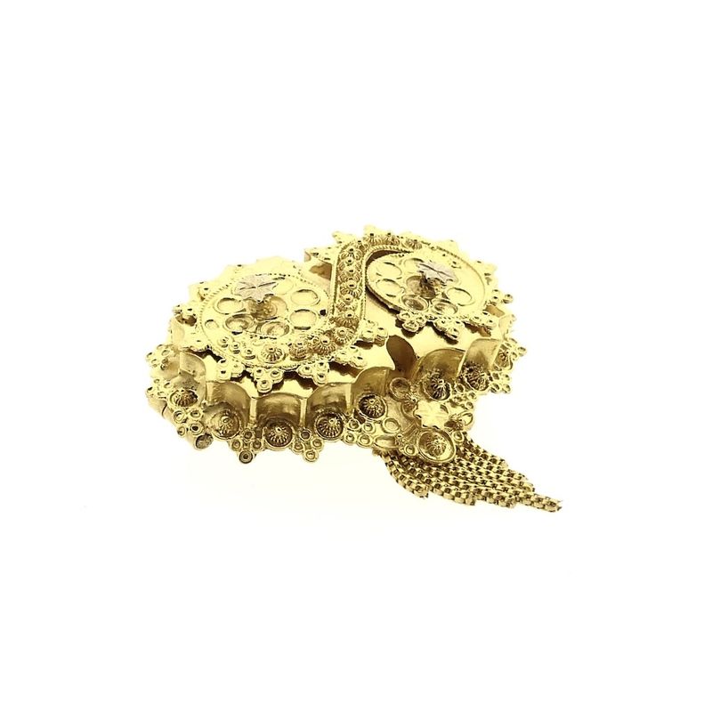Image 2 of Old Dutch gold brooch with a cap bell
