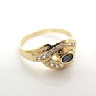 Image 3 of 18 carat gold ring with zirconia and sapphire eye