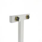 Image 6 of Golden clover 4 stud earrings with onyx