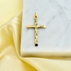 Image 2 of Gold pendant of a cross with facets