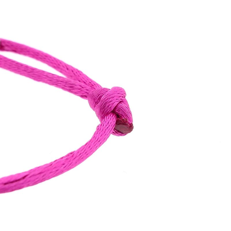 Image 5 of Forever Knots® Handcrafted Magenta Satin Bracelet with Silver Link