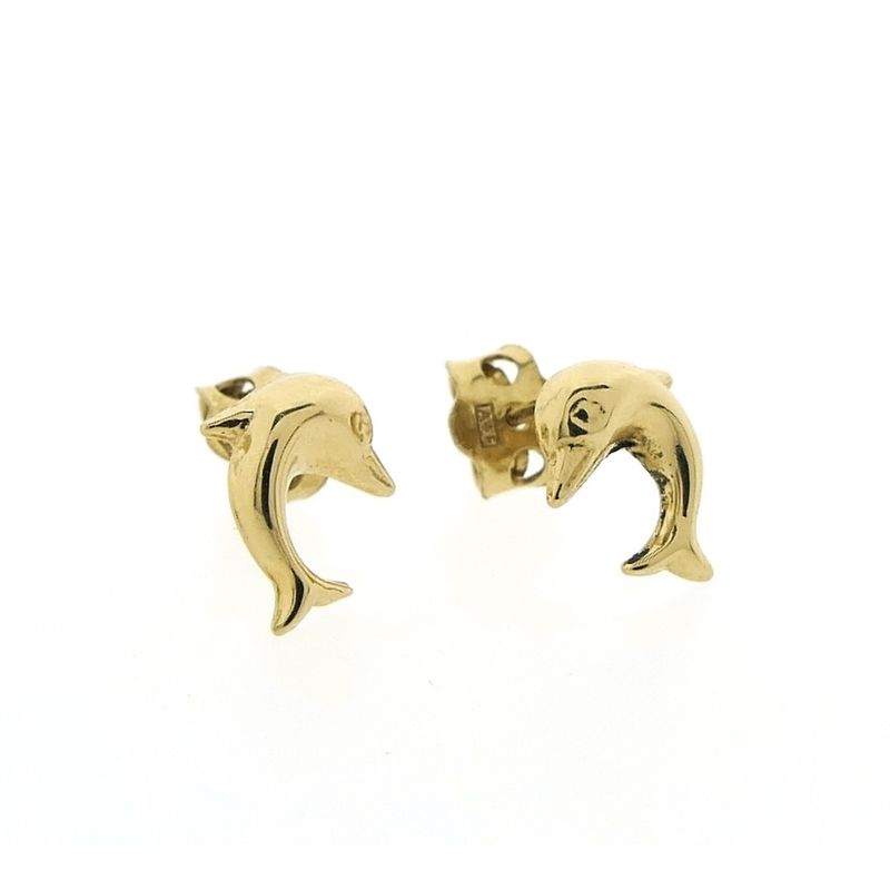 Image 4 of Golden dolphin stud earrings