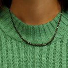 Image 11 of Black diamond bead necklace with gold clasp