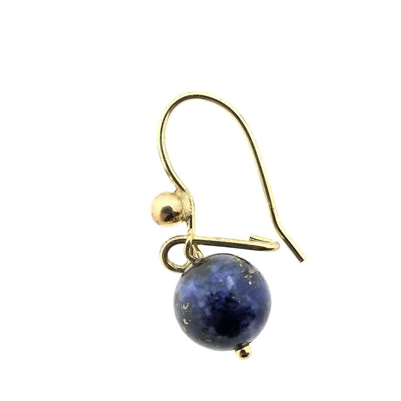 Image 5 of Gold earrings with lapis lazuli | Vintage