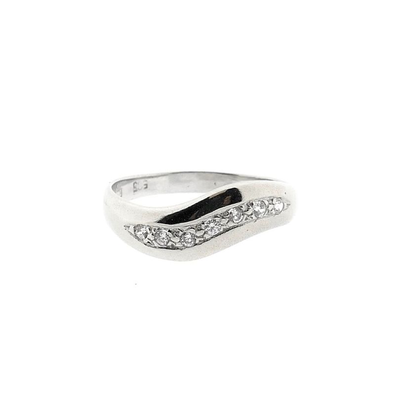 Image 3 of White gold ring with diamonds; 0.14 ct.