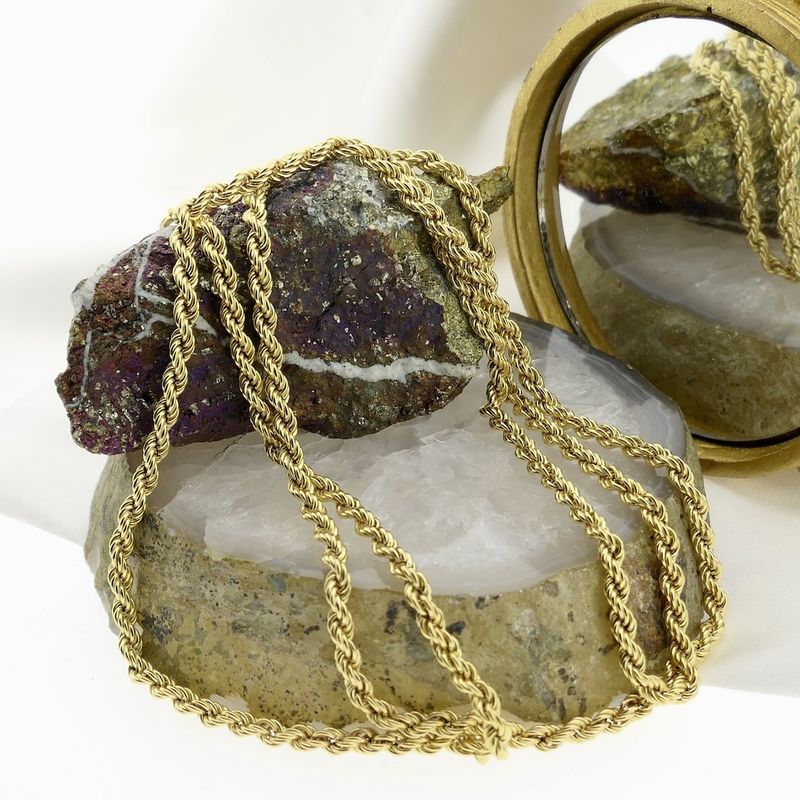 Image 2 of Long gold twisted link chain