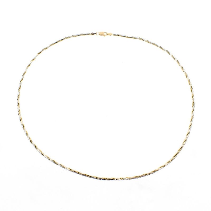 Image 3 of 18K. Two-tone twisted link chain | 49.5 cm