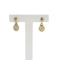 Gold Ball Earrings with Zirconia