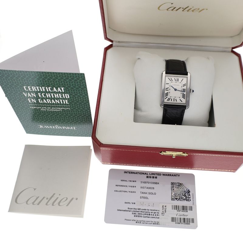 Image 17 of Cartier Tank Solo 3169 WSTA0028; Unisex watch