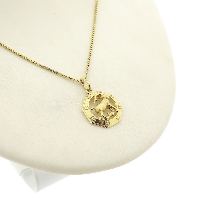 Image 9 of Gold zodiac sign pendant; Capricorn