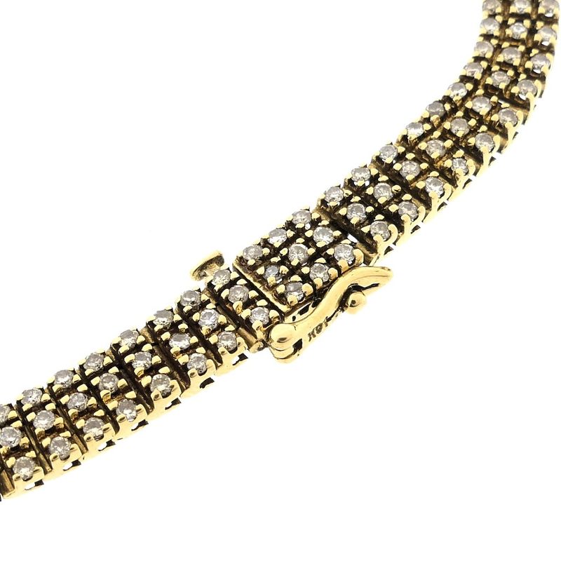 Image 4 of Gold link bracelet with diamonds; 2.19 ct.