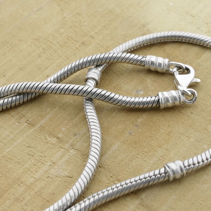 Image 7 of Pandora necklace; Silver; snake chain; 45 cm