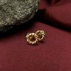 Image 2 of Vintage tricolor gold stud earrings