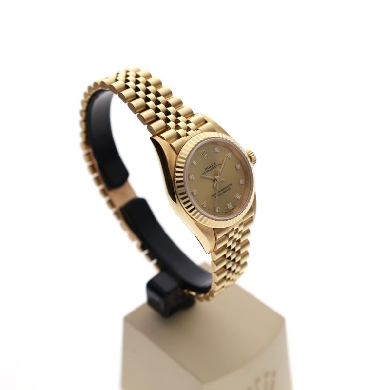 Image 4 of Rolex Oyster Perpetual 26mm 76198; 18ct. Yellow Gold Ladies Watch