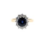 Image 7 of Gold ring with sapphire and diamond | 0.18 ct.