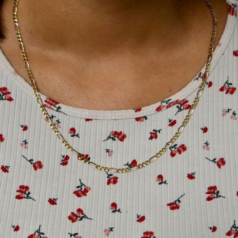 Image 8 of 18K Bicolor Gold Figaro Chain | 53.5 cm