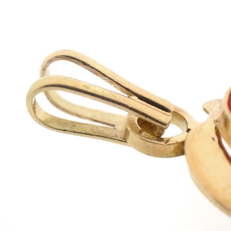 Image 9 of Gold pendant with red coral | Vintage