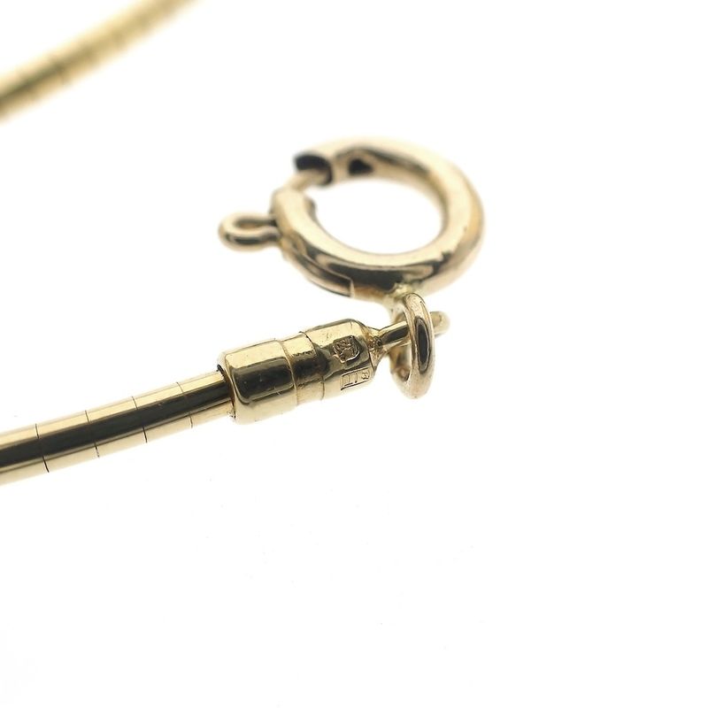 Image 9 of Gold round omega link necklace | 46 cm