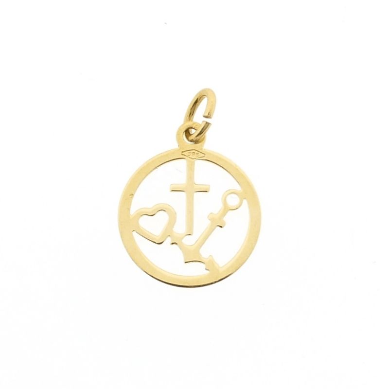 Image 5 of Gold pendant; Faith, hope, and love