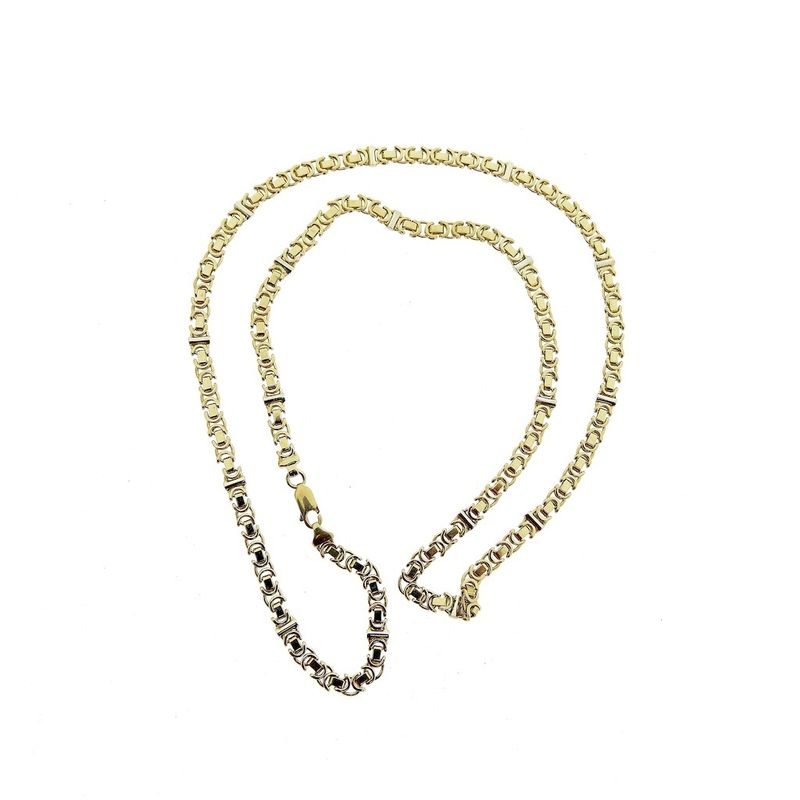Image 4 of Two-tone gold flat king chain; Exclusive | 64 cm