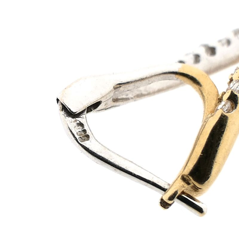 Image 5 of Bicolor gold earrings with zirconia