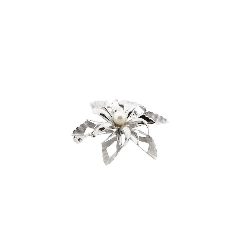 Image 3 of 8 Karat Flower Brooch with Cultured Pearl