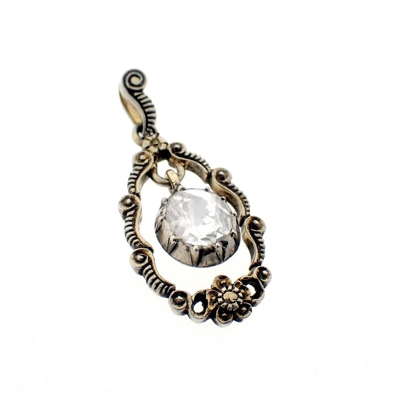 Image 6 of Antique/vintage gold pendant with diamond | Approx. 1.00 ct.