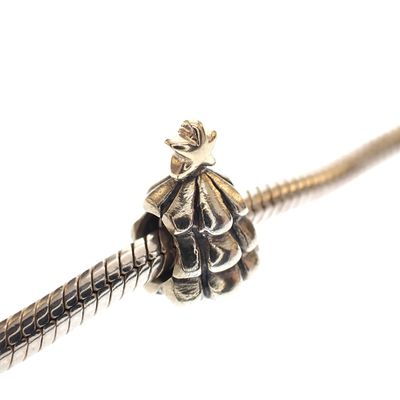 Image 2 of Pandora charm; Silver with gold; Christmas Tree
