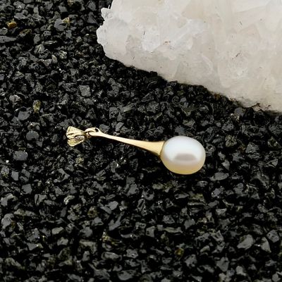 Image 2 of Gold Pendant with Cultured Pearl