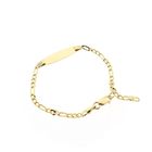 Afbeelding 6 van Gouden figaroschakel kinderarmband met graveerplaatje | 13 cm - 14,5 cm