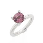 Image 1 of White gold 'Phlox' ring set with pink tourmaline and diamond; 0.04 ct. | Bron Jewelry