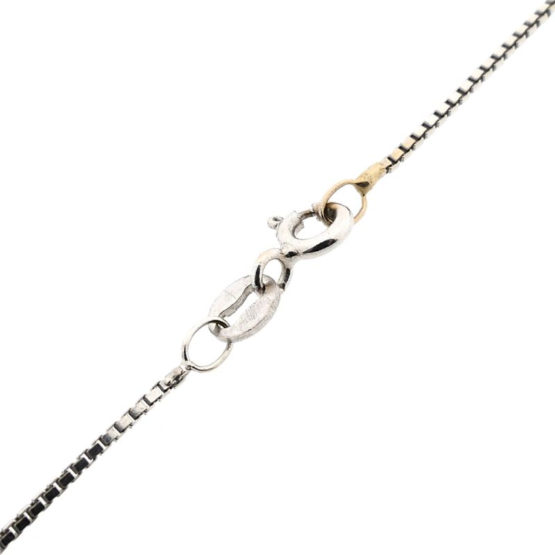 Image 6 of White Gold Venetian Box Chain Necklace