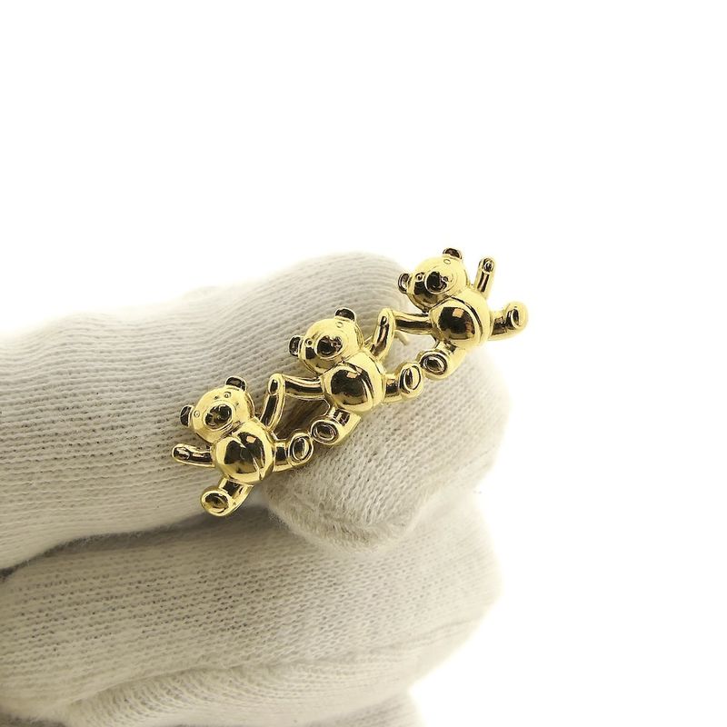 Image 2 of Gold brooch with bears