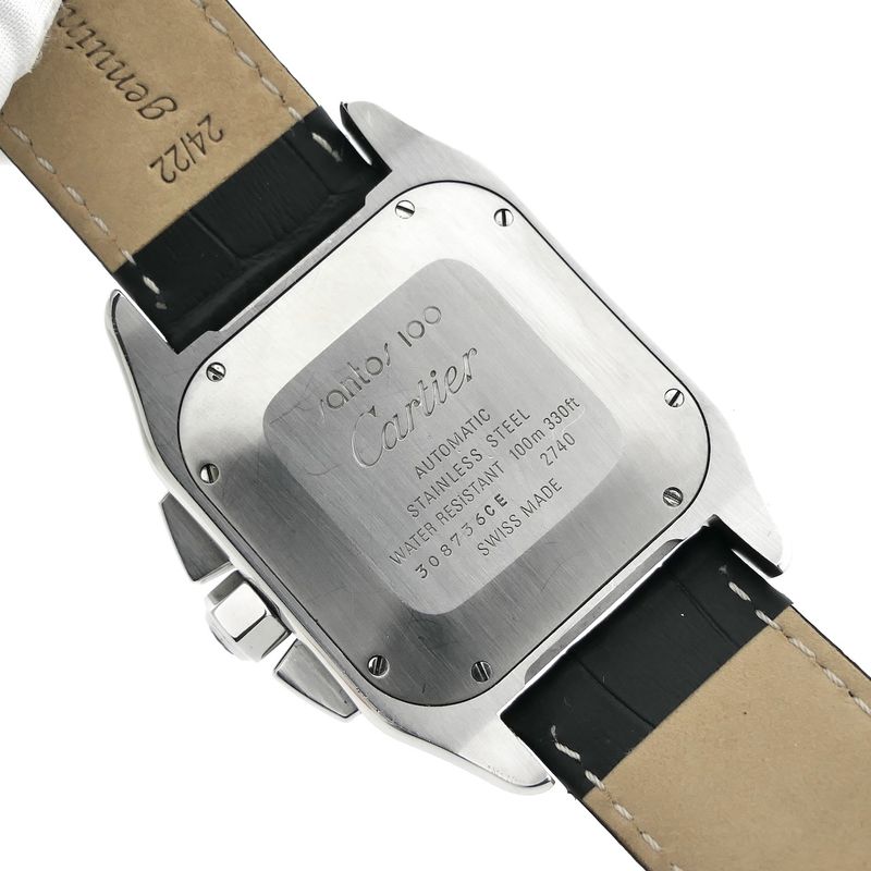 Image 10 of Cartier Santos 100 XL Chronograph 2740; Automatic watch with diamonds